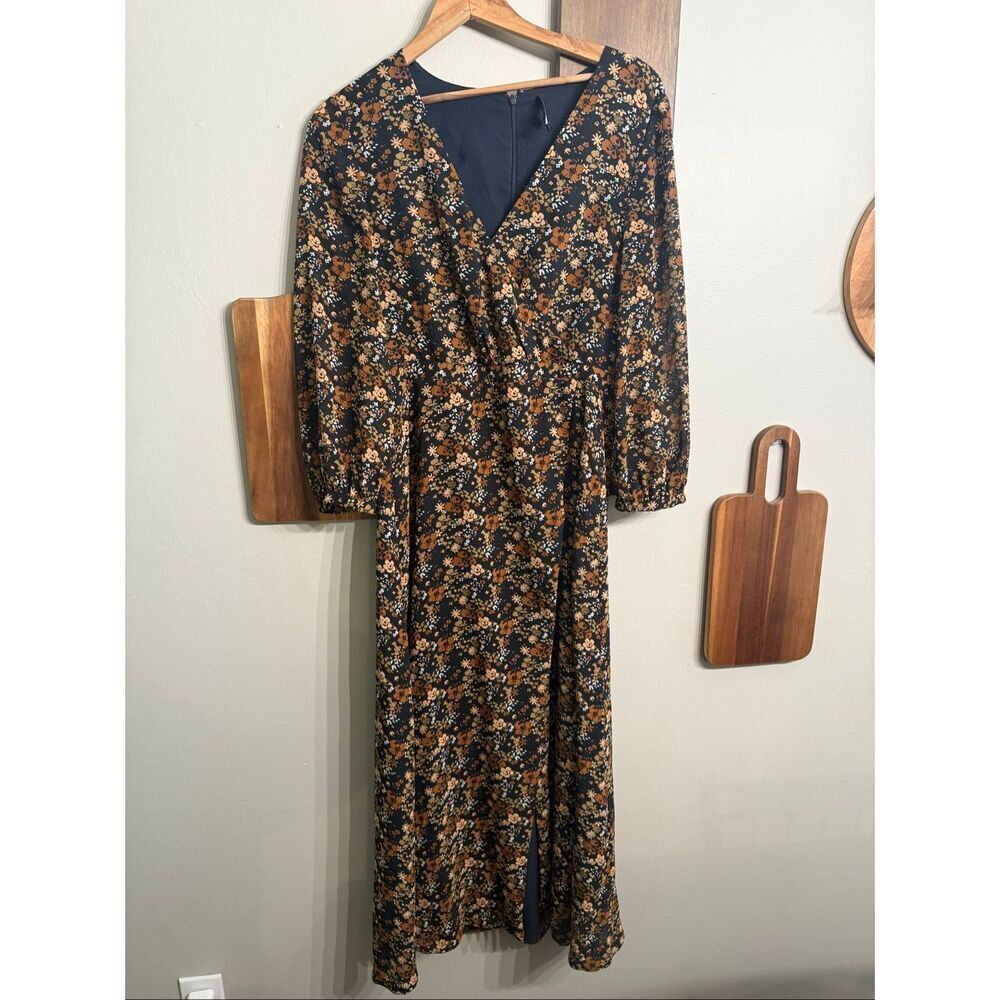 Madewell Multicolor Nightflower Prairie Blossoms Long Sleeve Maxi Dress Size‎ 2